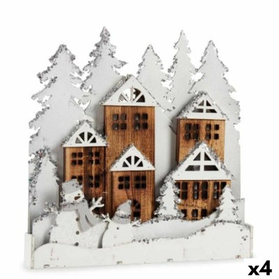 Decorative Figure Krist+ YF19-107 YF19-107 White Brown Town 44 x 44,7 x 6 cm Light (4 Units)