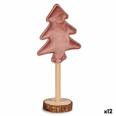 Christmas Tree Krist+ 19AQ1341-P 19AQ1341-P Pink Polyester Wood 8 x 13 x 30 cm (12 Units)