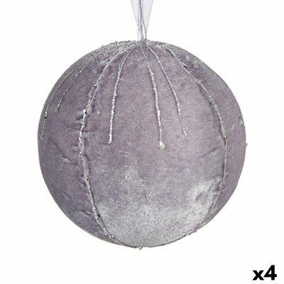 Set of Christmas balls Krist+ 19A5453-1G 19A5453-1G Silver Polyester (4 Units)