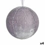Lot de boules de Noël Krist+ 19A5453-1G 19A5453-1G Argenté Polyester (4 Unités)