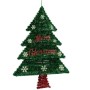 Décorations de Noël Krist+ 19CH147-L 19CH147-L Rouge Vert Argent polypropylène PET Sapin de Noël 44 x 58,8 x 7 cm Pendentif guir