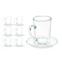 Tasse avec sous-tasse Vivalto 41089 41089 Transparent verre 200 ml (6 Unités)