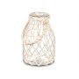 Candleholder Gift Decor 22813W 22813W White Transparent Glass Rope 17 x 25 cm 17 x 27 x 17 cm Tin (4 Units)