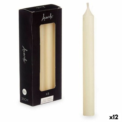 Ensemble de Bougies Acorde 126-B-AR 126-B-AR Crème 2 x 2 x 20 cm 8,5 x 21 x 4,5 cm (12 Unités)