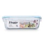 Lunch box Vivalto 90549 90549 Transparent Silicone polypropylene Borosilicate Glass 1 L 1L (12 Units)