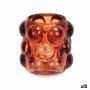 Bougeoir Gift Decor GJS8585L-R GJS8585L-R Orange Tuile Verre 8,4 x 9 x 8,4 cm Microsphères (12 Unités)