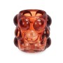 Candleholder Gift Decor GJS8585L-R GJS8585L-R Orange Tile Crystal 8,4 x 9 x 8,4 cm Microbeads (12 Units)