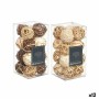 Set of Decorative Balls Gift Decor 10 10 White Brown 8 x 16 x 8 cm (12 Units)