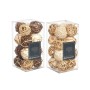 Set of Decorative Balls Gift Decor 10 10 White Brown 8 x 16 x 8 cm (12 Units)