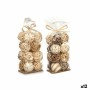Set of Decorative Balls Gift Decor 9 9 White Brown 8 x 22 x 8 cm 9 x 25 x 8 cm (12 Units)