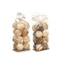 Jeu de boules décoratives Gift Decor 9 9 Blanc Marron 8 x 22 x 8 cm 9 x 25 x 8 cm (12 Unités)
