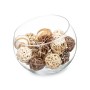 Set of Decorative Balls Gift Decor 9 9 White Brown 8 x 22 x 8 cm 9 x 25 x 8 cm (12 Units)