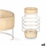 Bougeoir Gift Decor SG-29853 SG-29853 Transparent Naturel verre Rotin 18 x 30 x 18 cm (6 Unités)