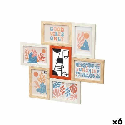 Photo frame Gift Decor 411408H 411408H Multicolour Metal MDF Wood (6 Units)