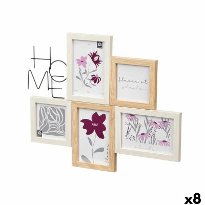 Cadre photo Gift Decor 411408K 411408K Naturel Métal Bois MDF (8 Unités)