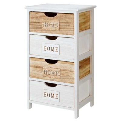 Chest of drawers Gift Decor HW6650-4D Home White Brown 40 x 73,5 x 29 cm