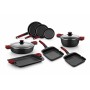 Non-stick frying pan BRA A411222 Ø 22 cm Black Red Stainless steel Aluminium