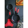 Non-stick frying pan BRA A411222 Ø 22 cm Black Red Stainless steel Aluminium