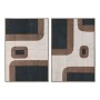 Cadre Home ESPRIT Marron Beige Abstrait Velours Urbaine (2 Unités)