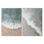 Cadre Home ESPRIT Blanc Beige Turquoise Abstrait Plage 102,6 x 4,3 x 142,6 cm (2 Unités)