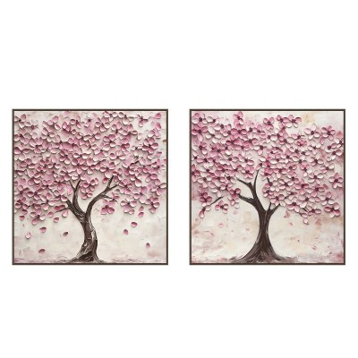 Cadre Home ESPRIT Beige Rose Brun foncé Romantique 103 x 4,5 x 103 cm (2 Unités)