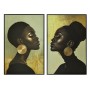 Painting Home ESPRIT Black Golden 83 x 4 x 123 cm (2 Units)