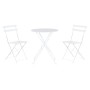 Table set with 2 chairs Home ESPRIT White Metal 60 x 60 x 71 cm