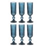 Set de Verres Home ESPRIT Bleu Verre 160 ml (6 Unités)