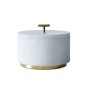 Salière avec couvercle Home ESPRIT Blanc Doré 7,6 x 7,6 x 10 cm 7,6 X 7,6 X 12 CM