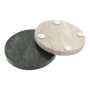 Dessous de verres Home ESPRIT Vert Beige Marbre 10 x 10 x 5 cm (2 Unités) (4 Unités)