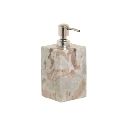 Soap Dispenser Home ESPRIT White Brown Marble Modern 7,5 x 7,5 x 18 cm