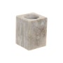 Toothbrush Holder Home ESPRIT White Brown Marble 7,5 x 7,5 x 10,5 cm