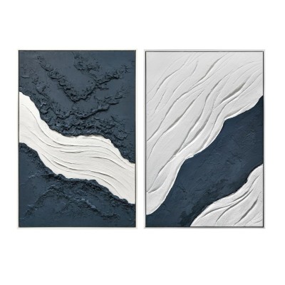 Painting Home ESPRIT Blue White Modern 83 x 4 x 123 cm (2 Units)