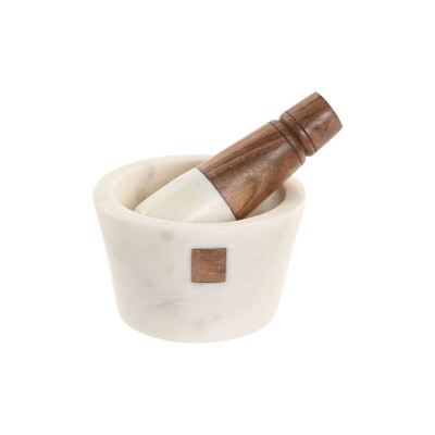 Mortier de cuisine Home ESPRIT Marbre Bois d'acacia 10 x 10 x 6,5 cm