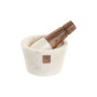 Mortar and pestle Home ESPRIT Marble Acacia 10 x 10 x 6,5 cm