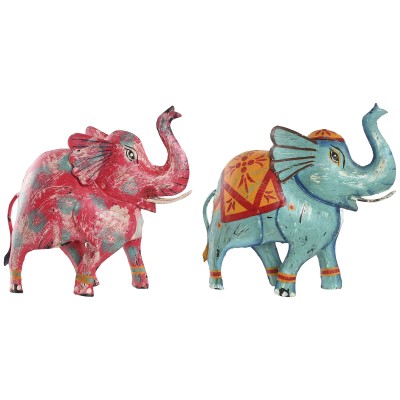 Figurine Décorative Home ESPRIT Bleu Fuchsia 40 x 12 x 40 cm (2 Unités)