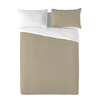 Housse de Couette Naturals FUNDA NORDICA BICOLOR REVERSIBLE Blanc Beige 140 x 200 cm Réversible
