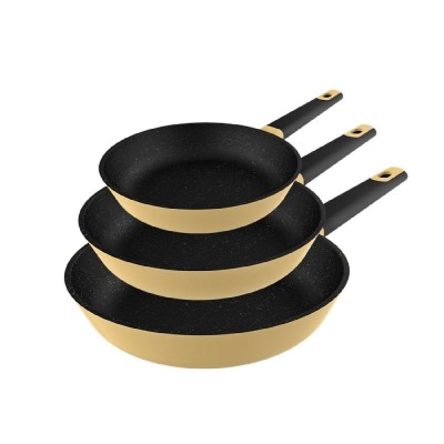 Set of pans Cecotec Polka Experience 18-22-26 Bucket Set Vulcano Yellow Aluminium Ø 18 cm Ø 22 cm Ø 26 cm