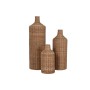 Set of 3 Vases Home ESPRIT Brown Metal Natural 25 x 25 x 82 cm (3 Pieces)
