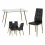 Ensemble Table + 4 Chaises Gift Decor 4 Marron Noir Transparent