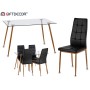 Ensemble Table + 4 Chaises Gift Decor 4 Marron Noir Transparent