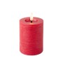 LED Candle Lumineo Red Ø 7 x 11,2 cm Rustic (AAA)