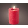 LED Candle Lumineo Red Ø 7 x 11,2 cm Rustic (AAA)