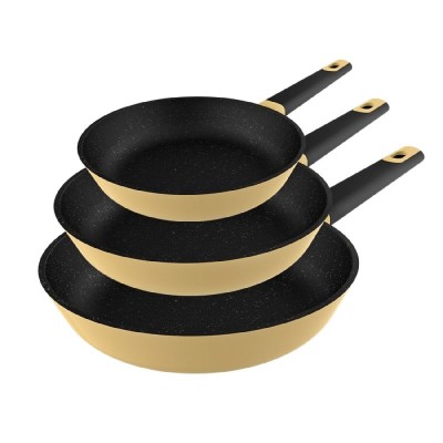 Ensemble de poêle Cecotec Polka Experience 20-24-28 Bucket Set Vulcano Jaune Aluminium Ø 24 cm Ø 20 cm Ø 28 cm