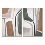 Toile Home ESPRIT Vert Beige Gris Terre cuite Abstrait Urbaine (2 Unités)