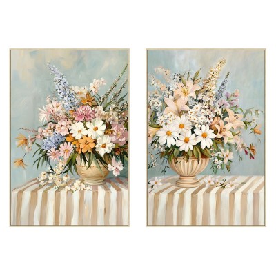 Toile Home ESPRIT Cottage Vase (2 Unités)