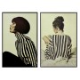Canvas Home ESPRIT White Black Urban 83 x 4 x 123 cm (2 Units)