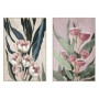 Toile Home ESPRIT Vert Rose Fleurs Moderne (2 Unités)