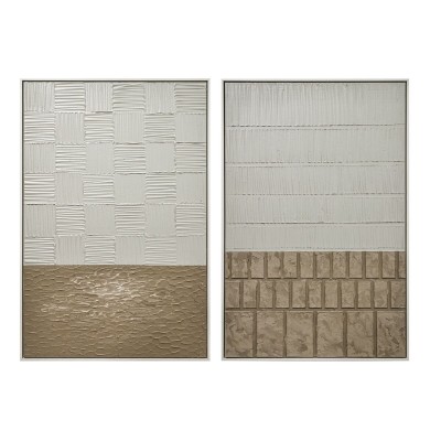 Toile Home ESPRIT Blanc Beige Moderne Scandinave 83 x 4 x 123 cm (2 Unités)