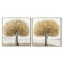 Toile Home ESPRIT Gris Doré Arbre Traditionnel 102 x 4,5 x 102 cm (2 Unités)